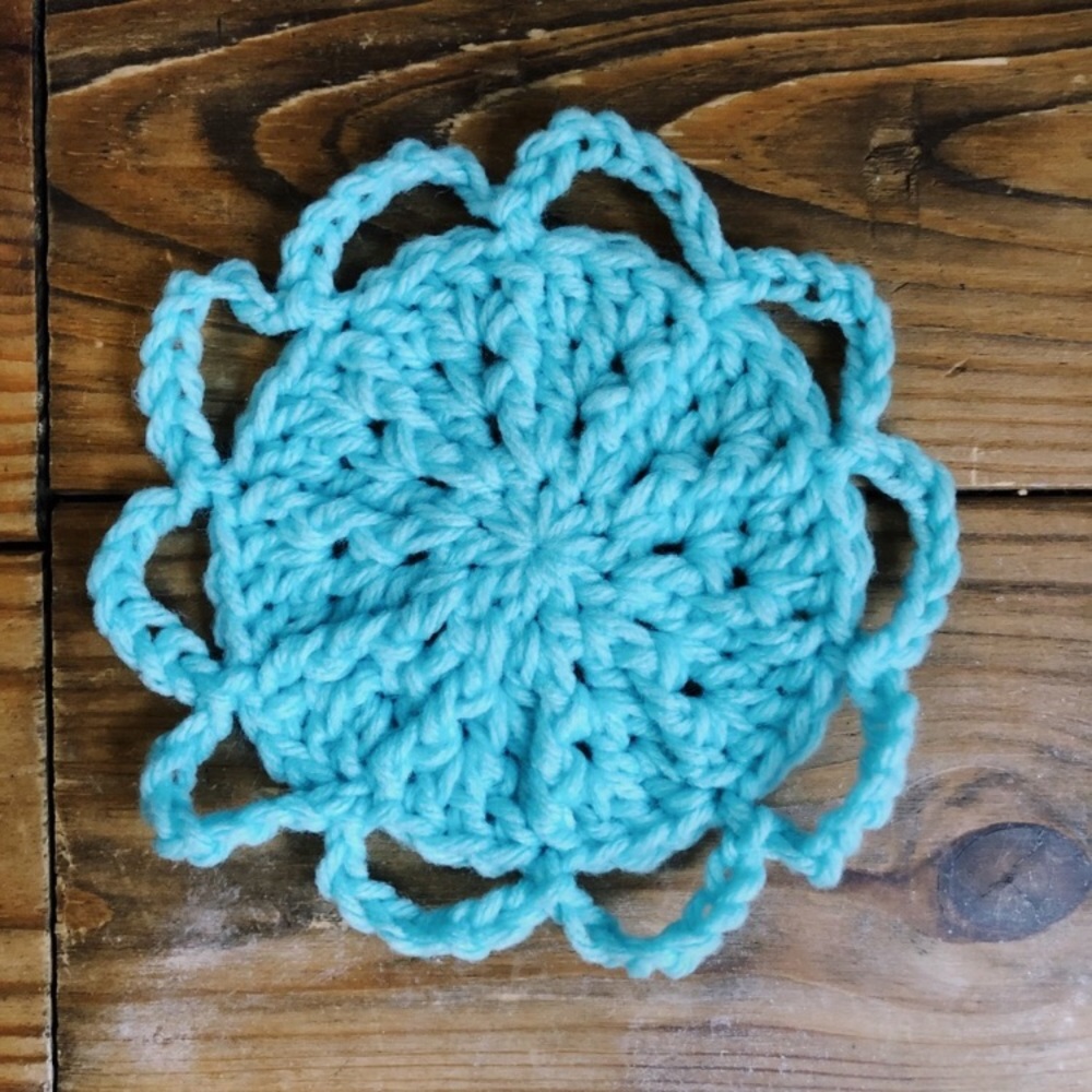 2/$12 Blue Flower Crocheted Drink Coaster!